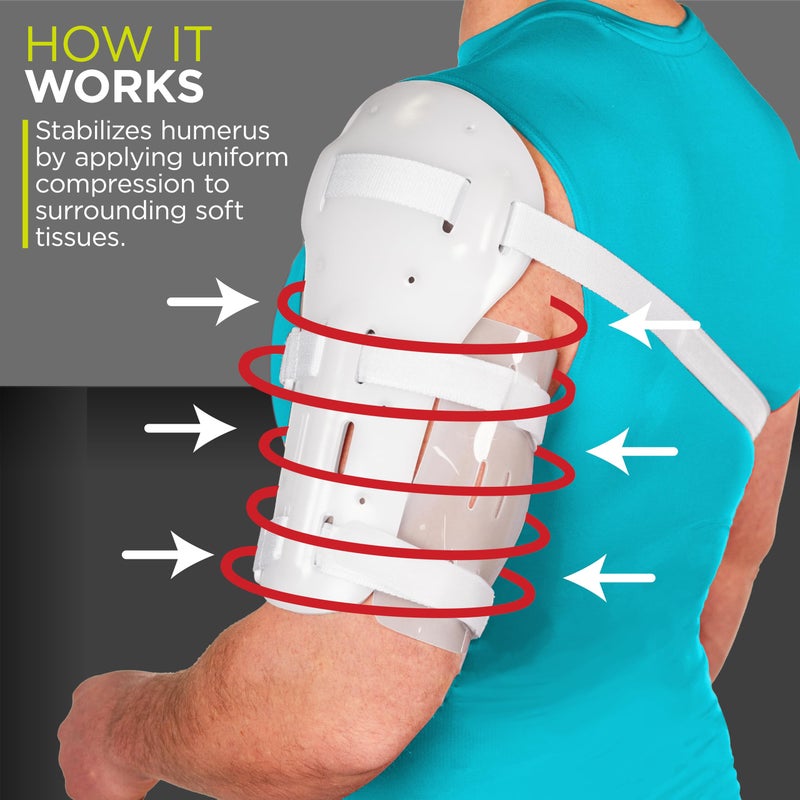 BraceAbility Sarmiento Brace - Humeral Shaft Fracture Splint Cast for Broken Upper Arm, Shoulder, Bicep and Humerus Bone with Stockinette Support (Medium) - Image 3